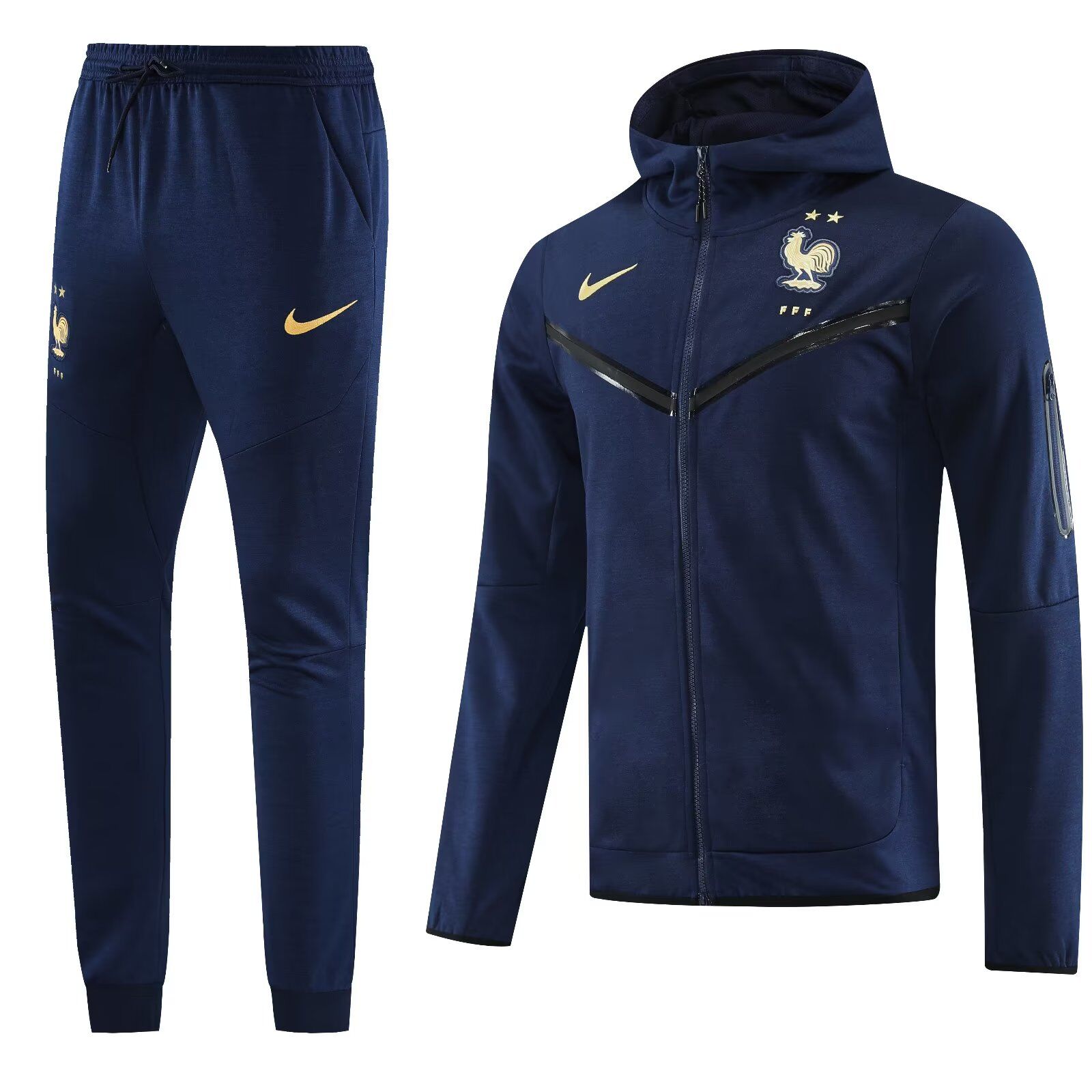 AAA Quality France 23/24 Hoodie Tracksuit - Navy Blue